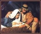 Kutsal Aile - Joseph, Meryem ve bebek İsa manger içinde
